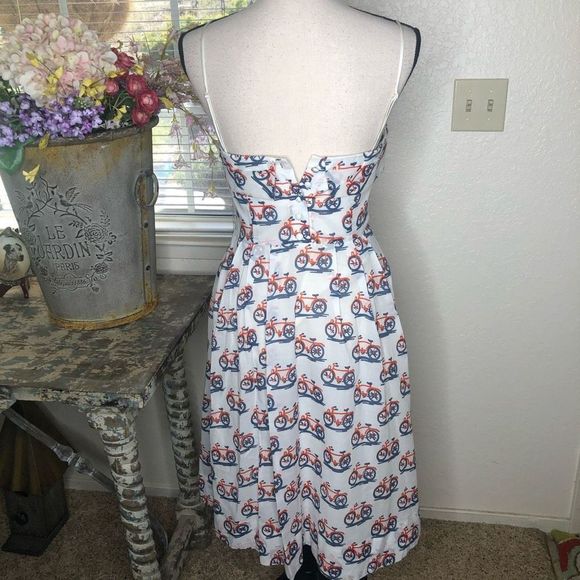 Anthropologie Strapless Dress with Bicycle Print - Picture 6 of 15